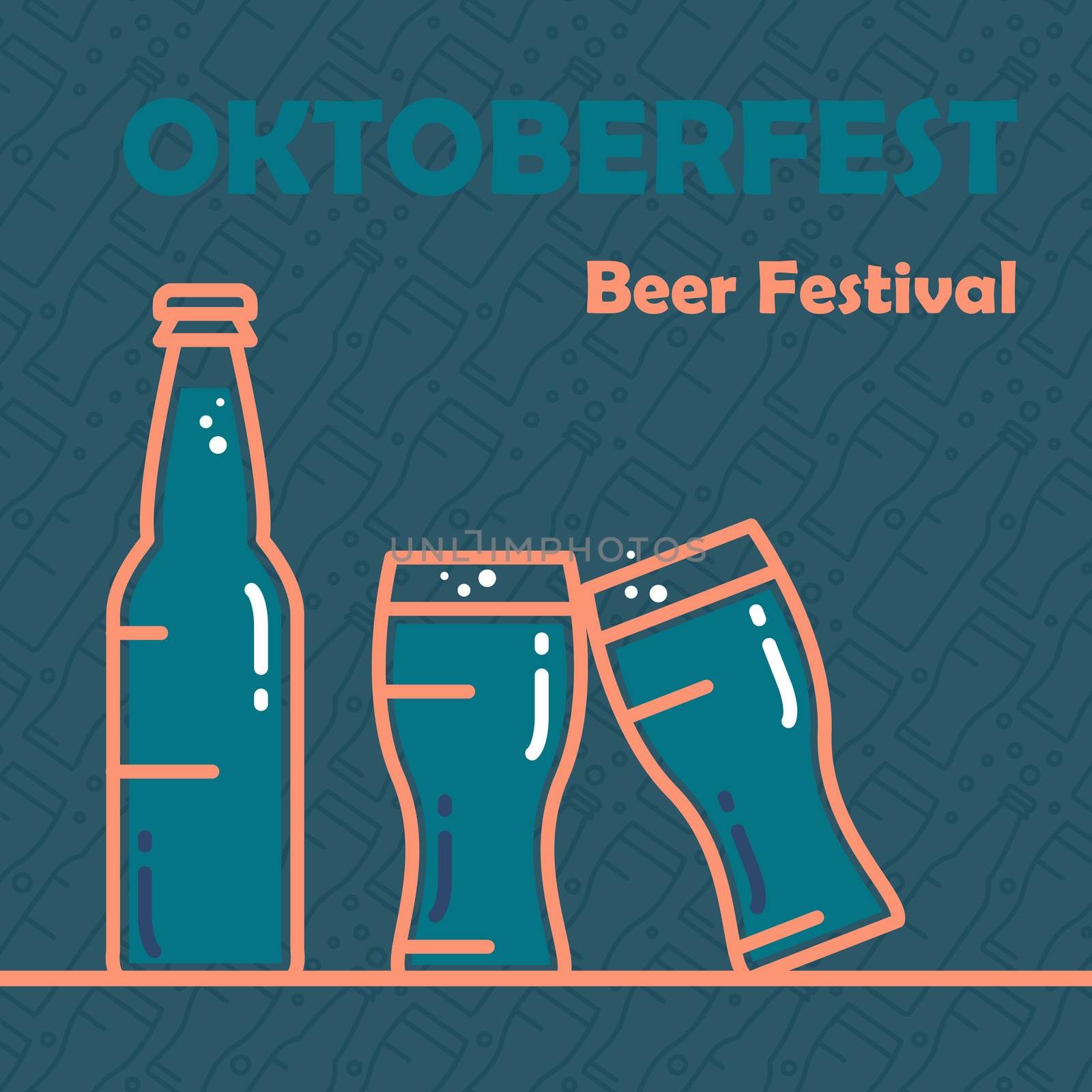 Oktoberfest Banner. Beer festival stylish design element for badge, sticker, poster and print, t-shirt, apparel. Vector