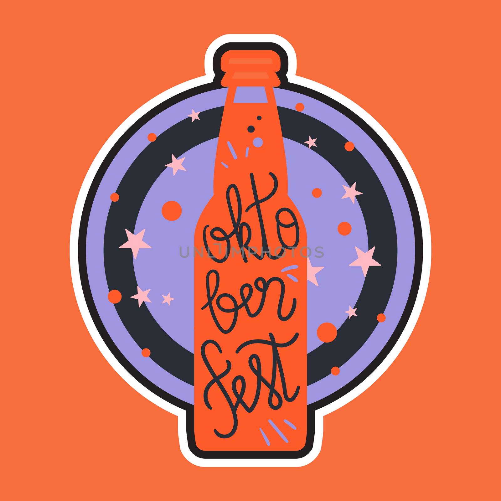 Oktoberfest Lettering. Beer festival handmade design element for badge, sticker, poster and print, t-shirt, apparel. Vector