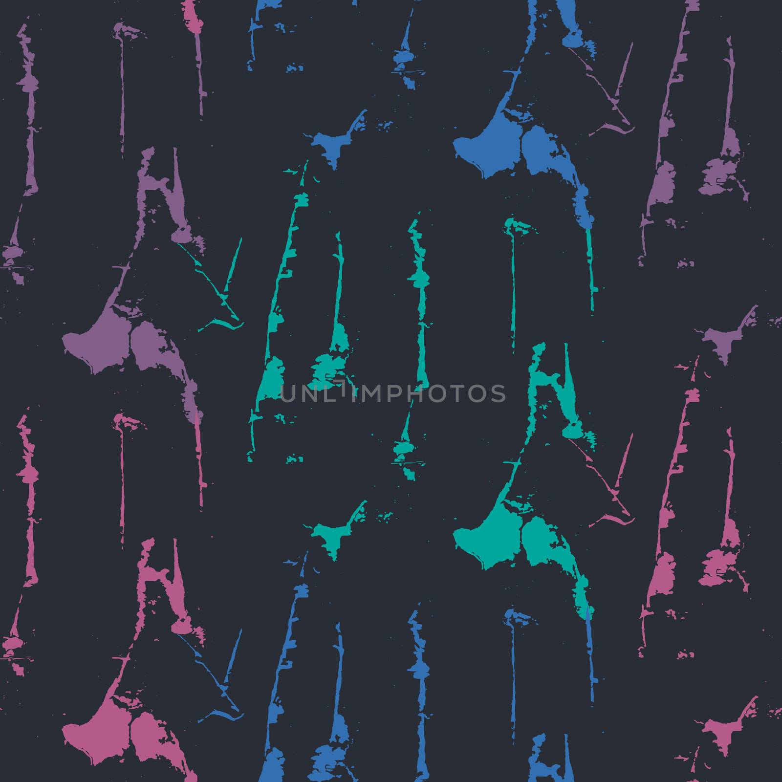 Grunge seamless texture pattern for print, fabric, wallpapers, clothes. Retro ornament by brush. Vector