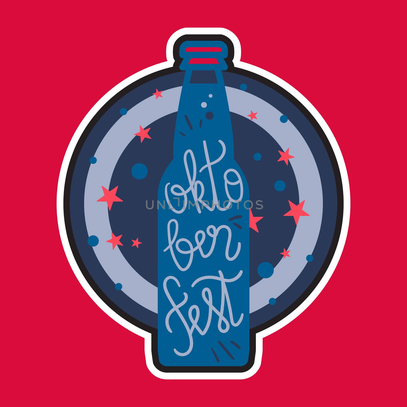 Oktoberfest Lettering. Beer festival handmade design element for badge, sticker, poster and print, t-shirt, apparel. Vector