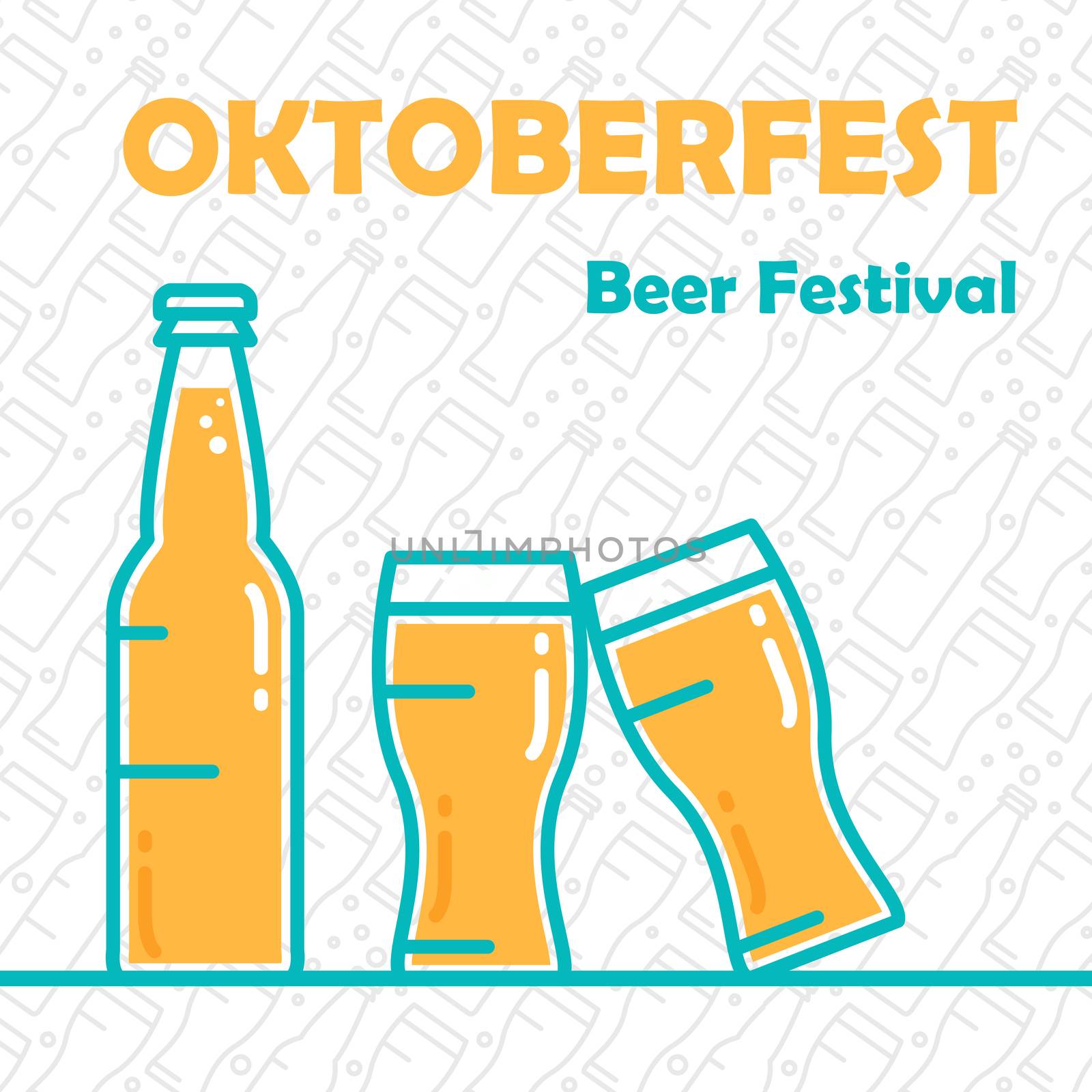 Oktoberfest Banner. Beer festival stylish design element for badge, sticker, poster and print, t-shirt, apparel. Vector