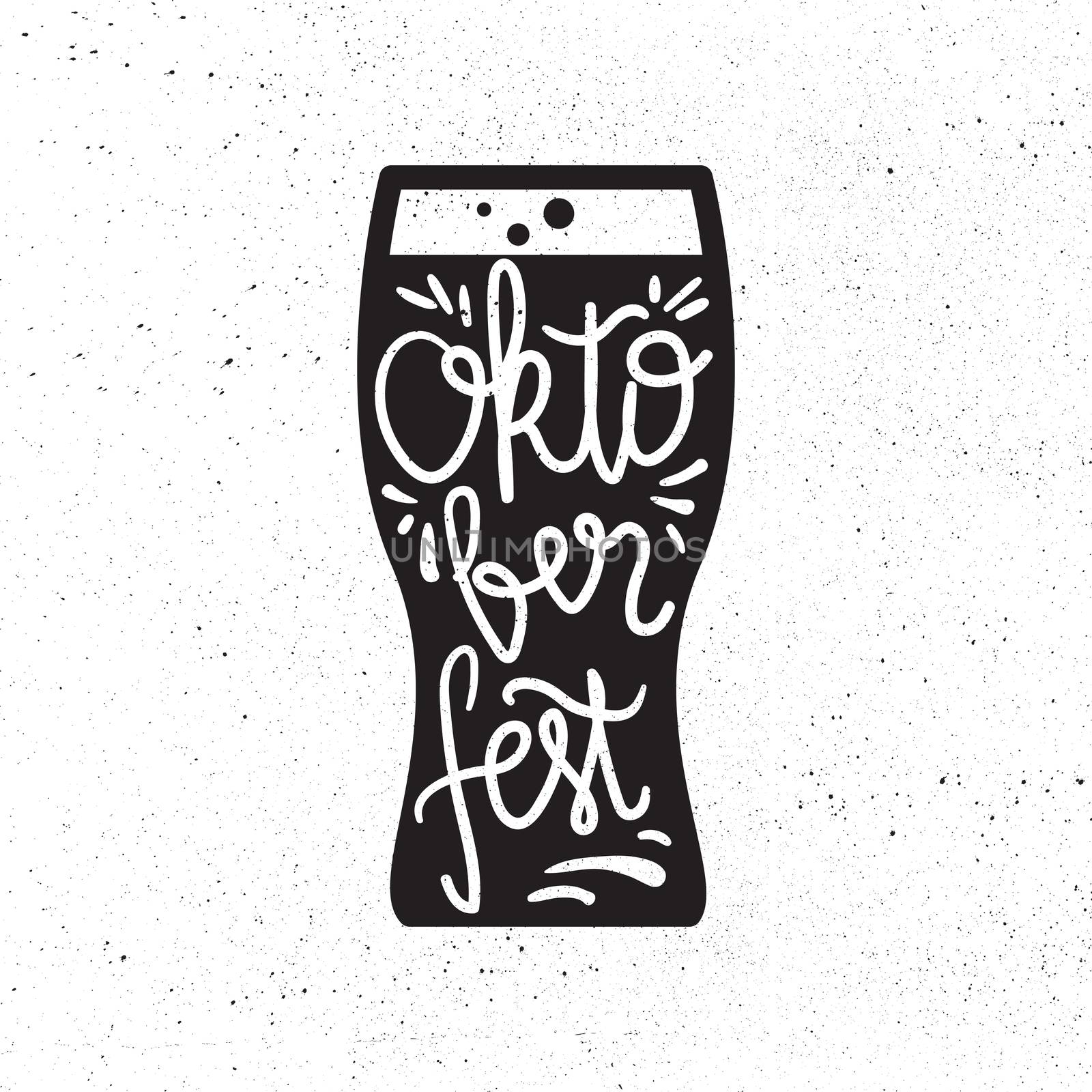 Oktoberfest Lettering. Beer festival handmade design element for badge, sticker, poster and print, t-shirt, apparel. Vector