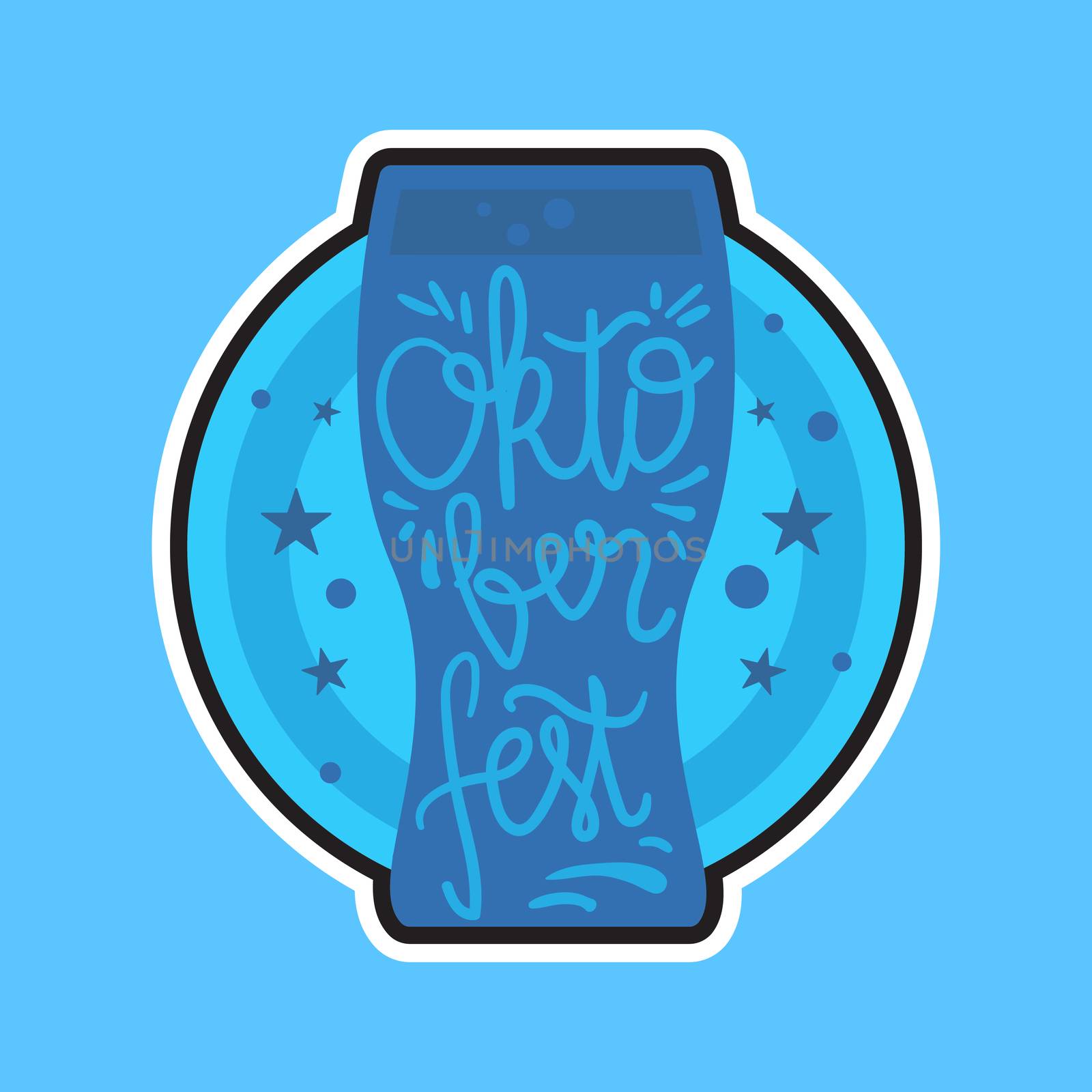 Oktoberfest Lettering. Beer festival handmade design element for badge, sticker, poster and print, t-shirt, apparel. Vector