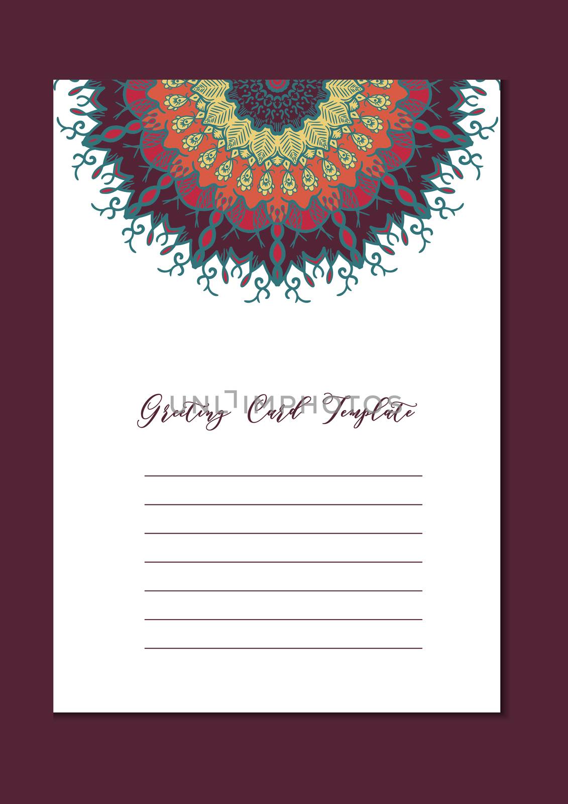 Mandala oriental template card by barsrsind