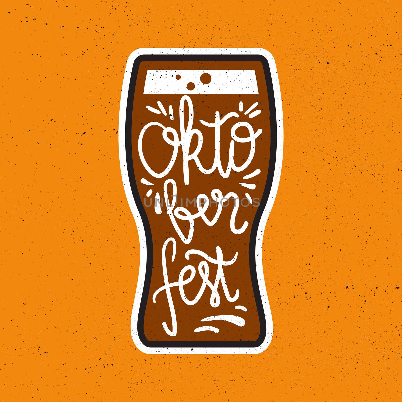 Oktoberfest Lettering. Beer festival handmade design element for badge, sticker, poster and print, t-shirt, apparel. Vector