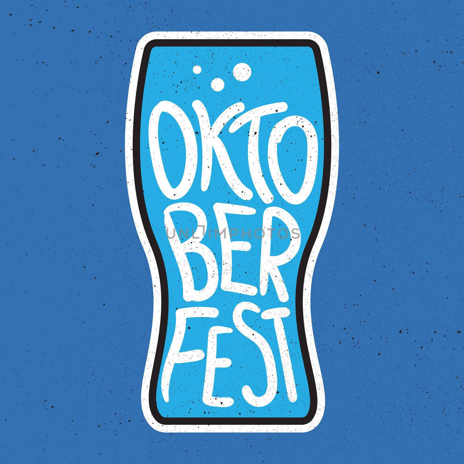 Oktoberfest Lettering. Beer festival handmade design element for badge, sticker, poster and print, t-shirt, apparel. Vector