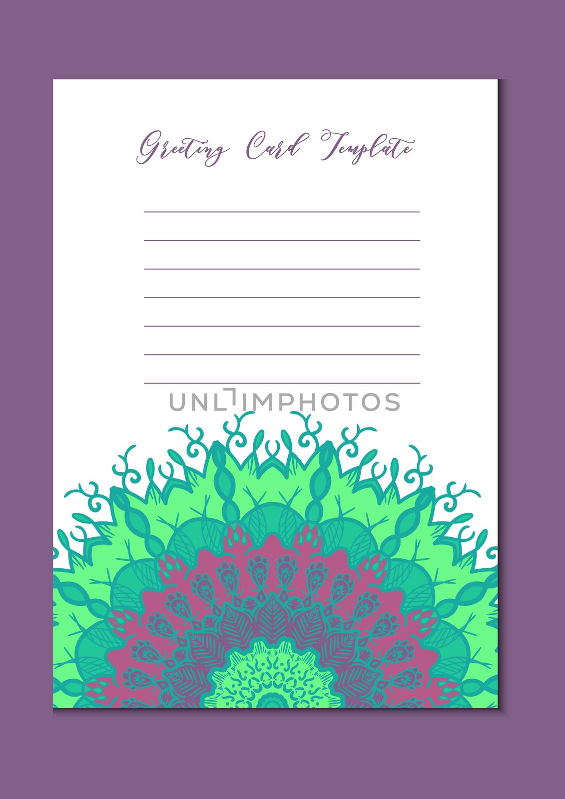 Mandala oriental template card by barsrsind