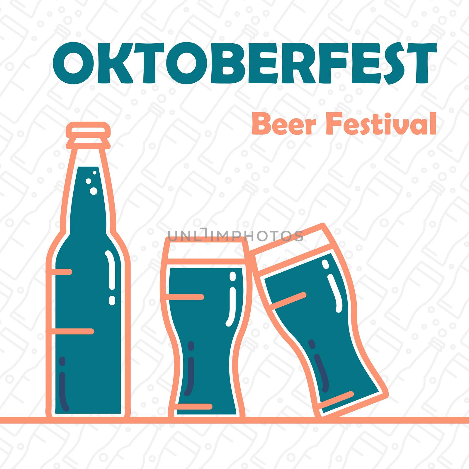 Oktoberfest Banner. Beer festival stylish design element for badge, sticker, poster and print, t-shirt, apparel. Vector