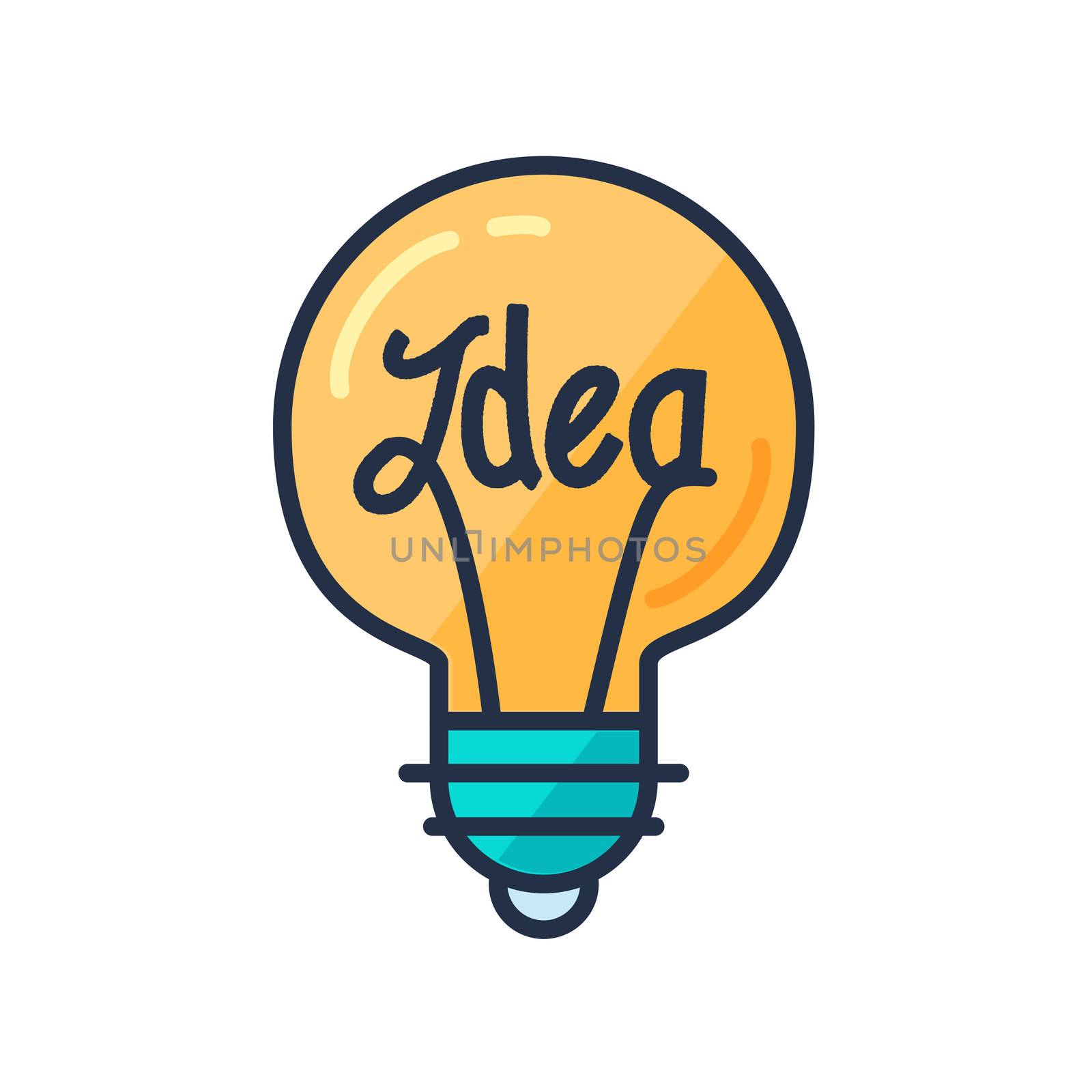 Great Idea Concept with Light Bulb Shape. Thought and imagination symbol. Vector