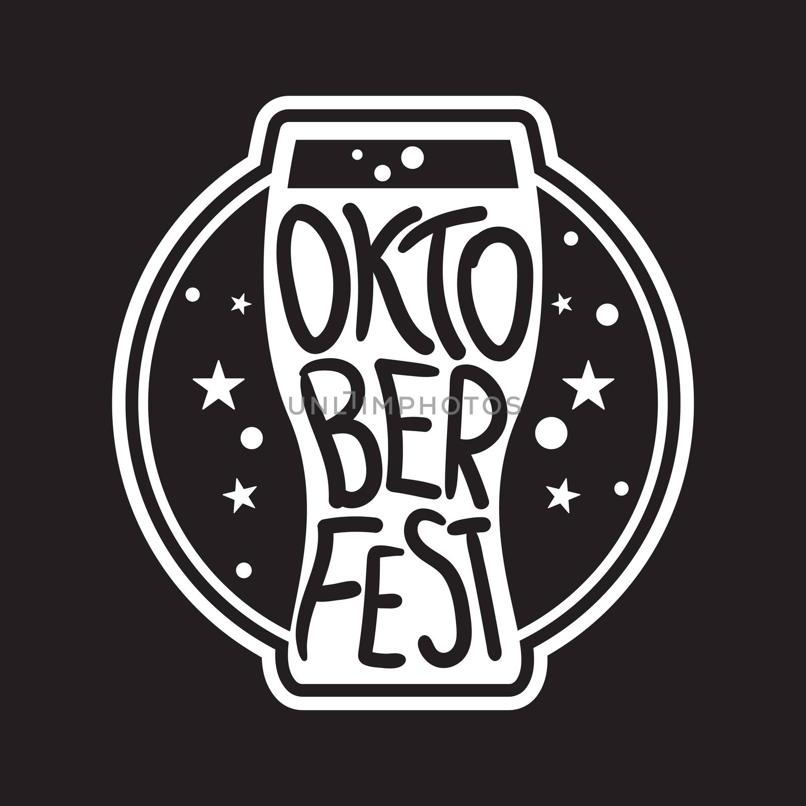 Oktoberfest Lettering. Beer festival handmade design element for badge, sticker, poster and print, t-shirt, apparel. Vector