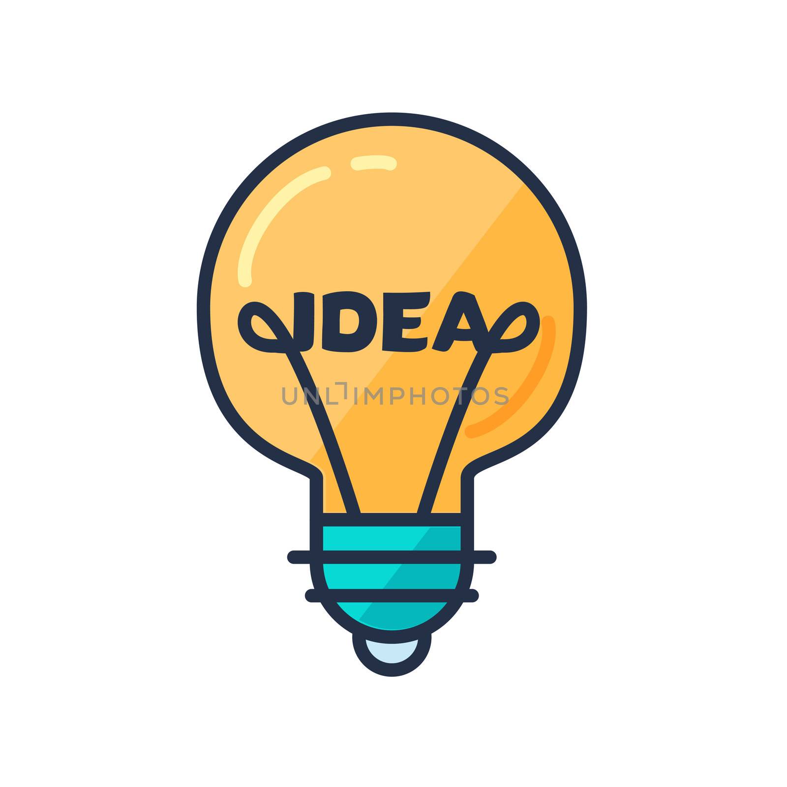 Great Idea Concept with Light Bulb Shape. Thought and imagination symbol. Vector
