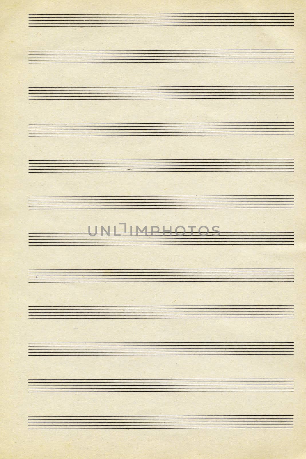 Empty sheet of a vintage note paper for musical notes