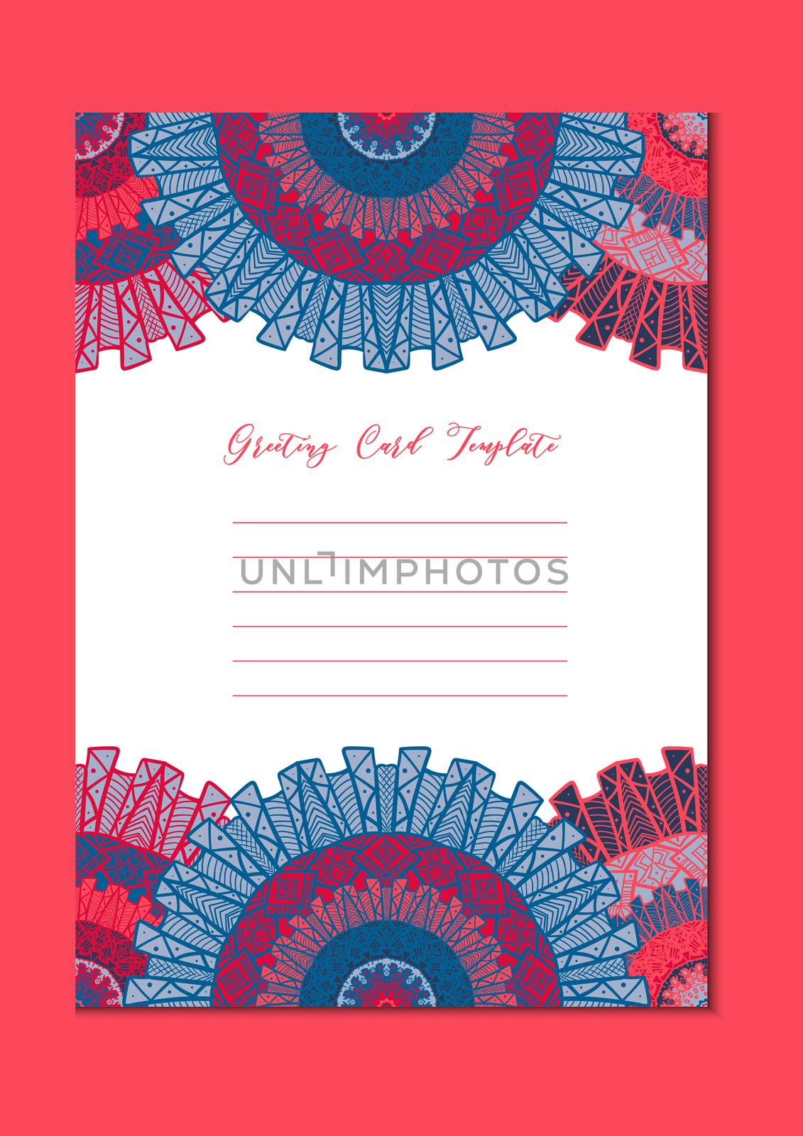 Business mandala card template. Oriental ethnic pattern. Mehndi ornament page for brochure, flyer, greeting, invitation cover. Design layout in boho and islam, arabic and east, indian style. Vector