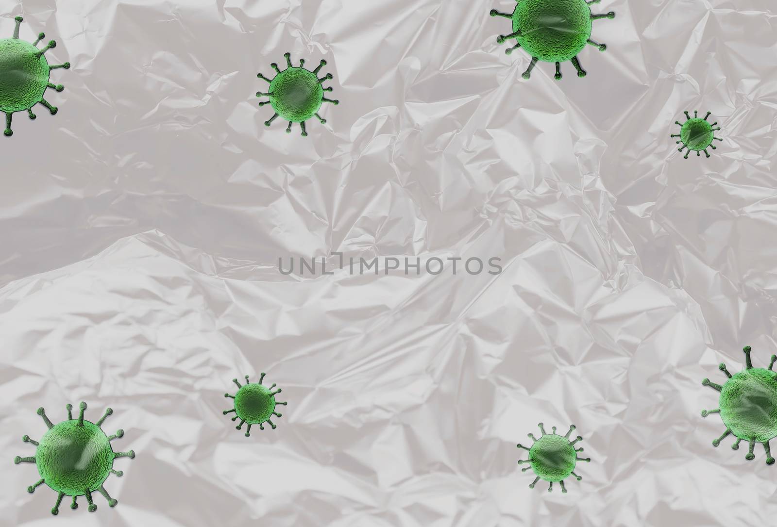 3D-Illustration of colorful isolated corona virus covered by pla by MP_foto71
