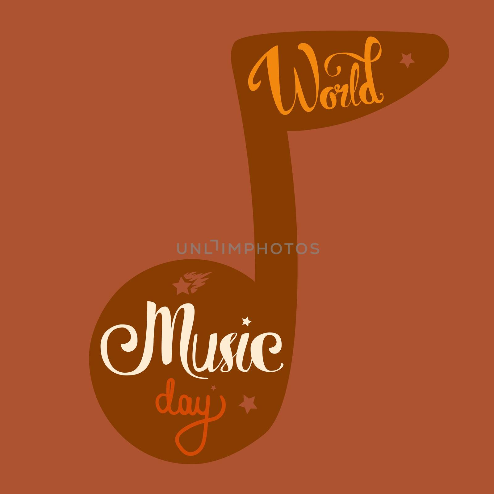 Vintage World Music Day Lettering for Banner and Badge. Sticker, Poster, Card Design Template. Vector