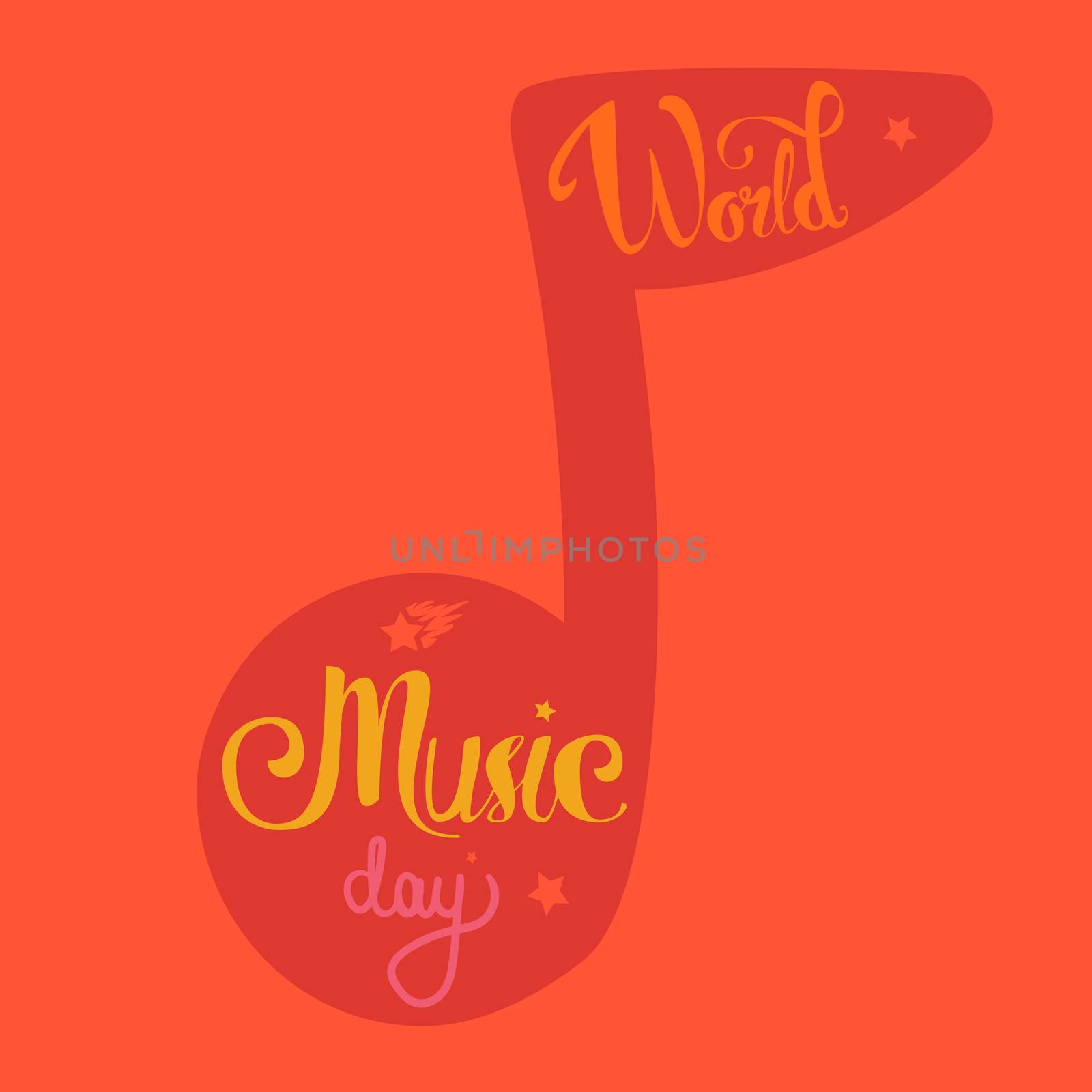 Vintage World Music Day Lettering for Banner and Badge. Sticker, Poster, Card Design Template. Vector
