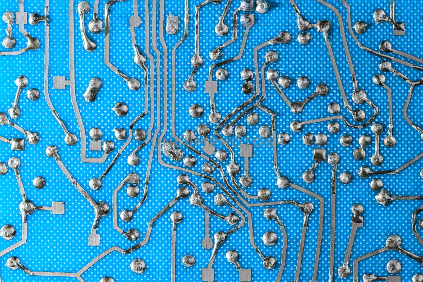back side of old flat bare fiberglass pcb without components
