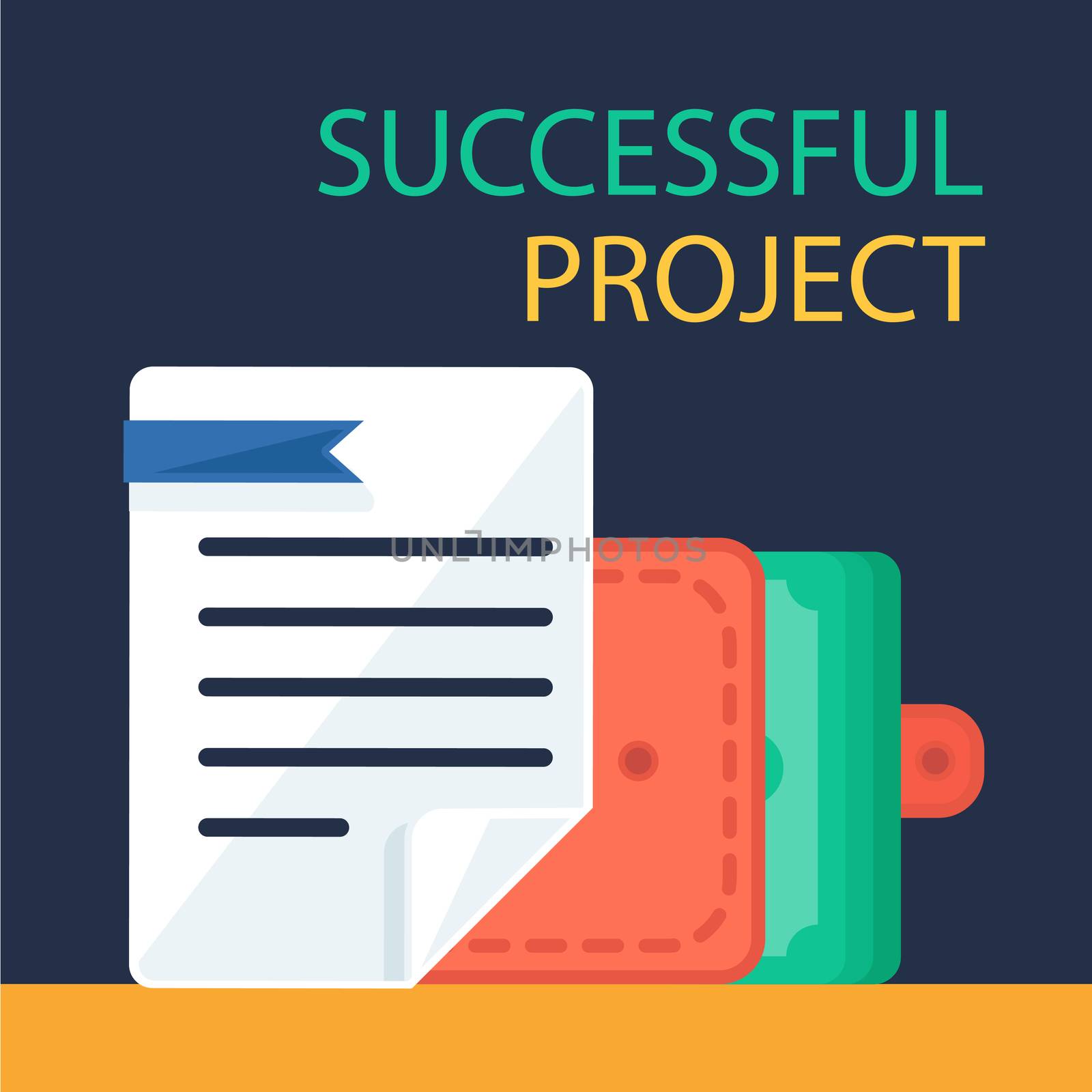 Successful investing concept. Bank holding. Financial budget banner. Money in purse, document. Earnings and payments symbol. Vector