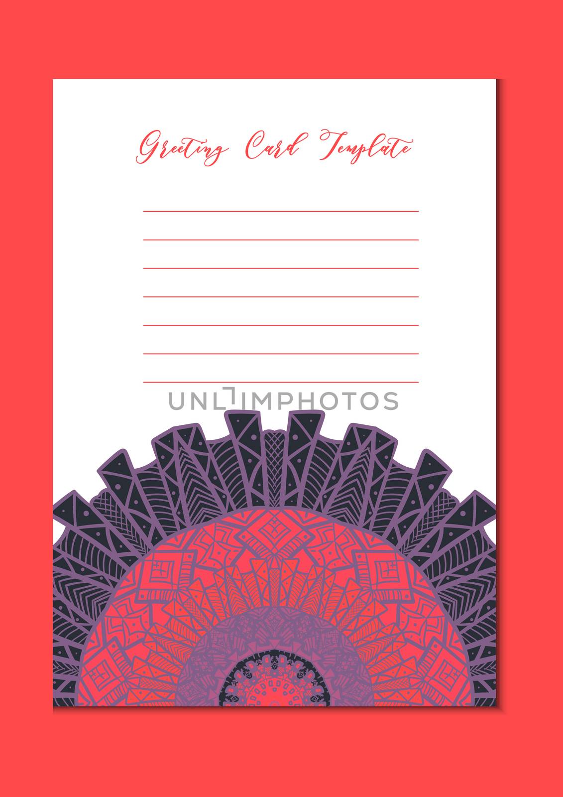 Business mandala card template. Oriental ethnic pattern. Mehndi ornament page for brochure, flyer, greeting, invitation cover. Design layout in boho and islam, arabic and east, indian style. Vector