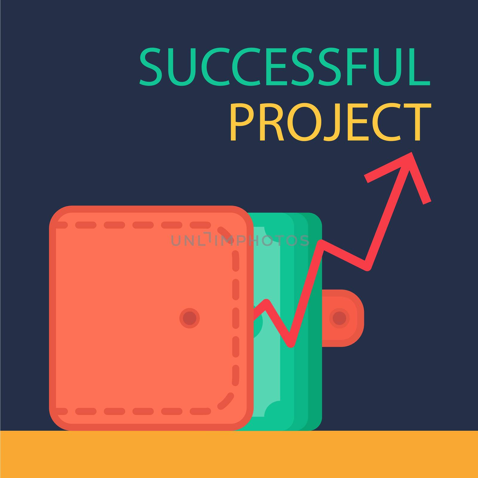 Successful investing concept. Bank holding. Financial budget banner. Money, purse and graph. Earnings and payments symbol. Patent illustration. Vector