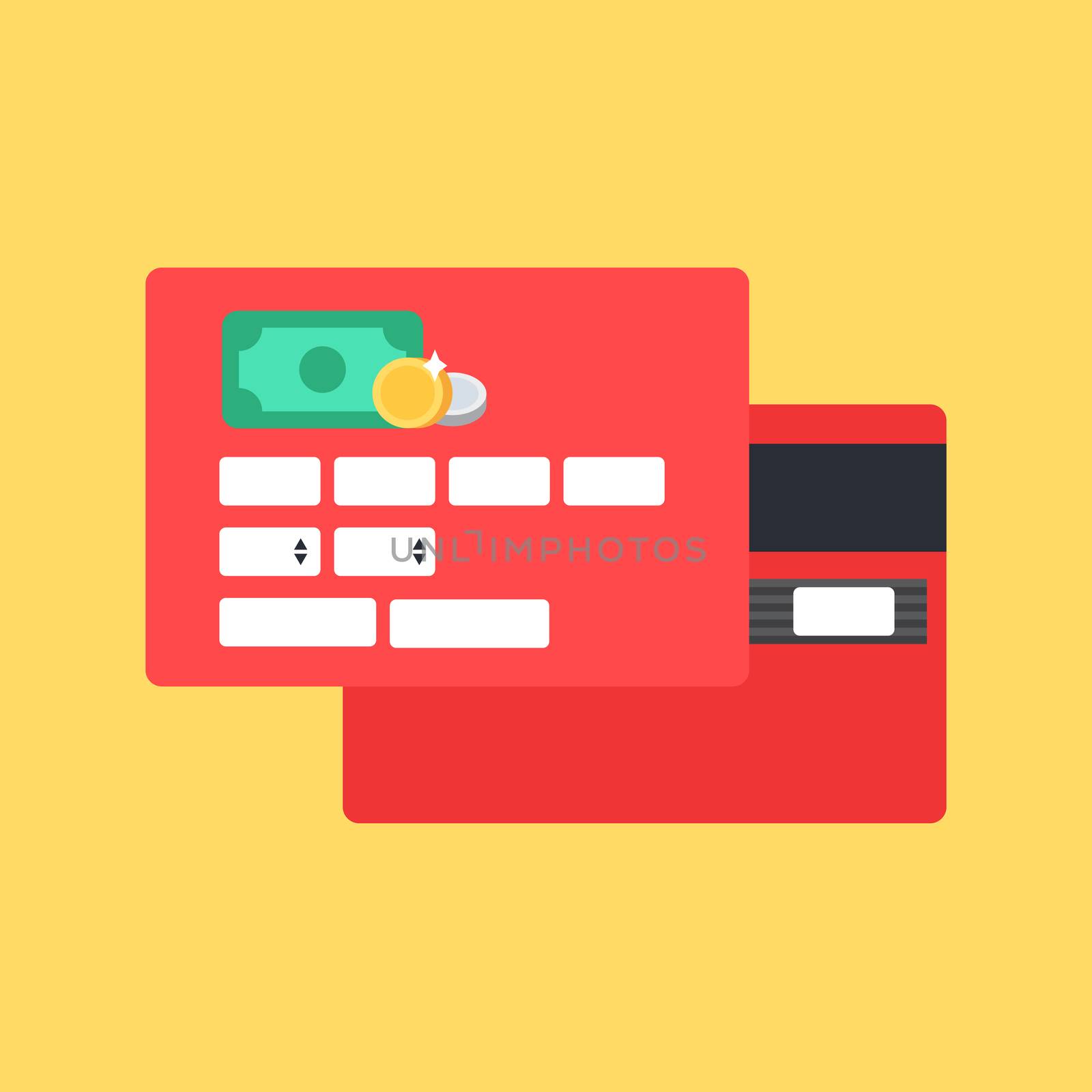 Web Template, Web Elements for site form of online shopping and enter card data. Vector