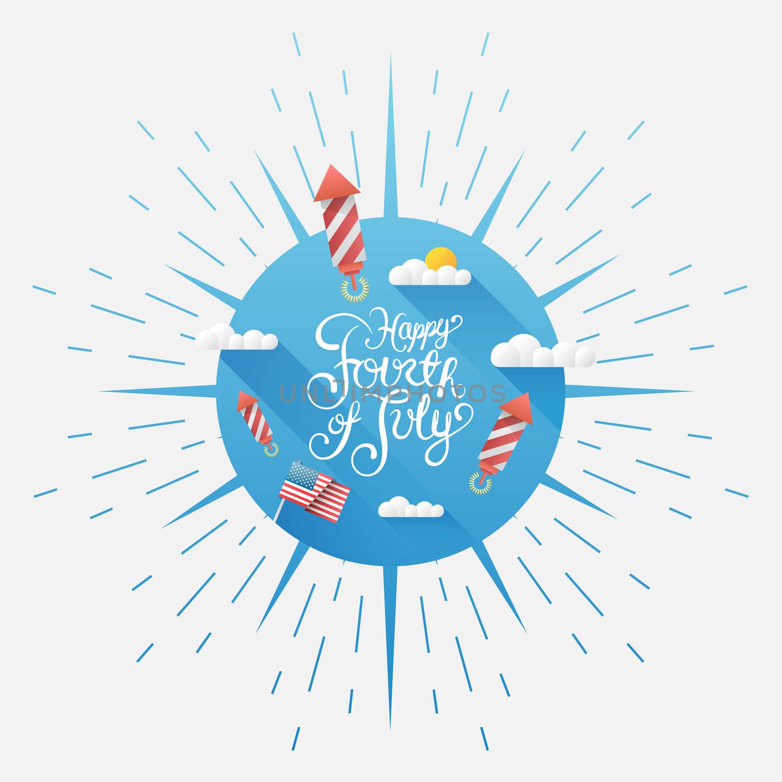 Digitally generated happy fourth of july vector