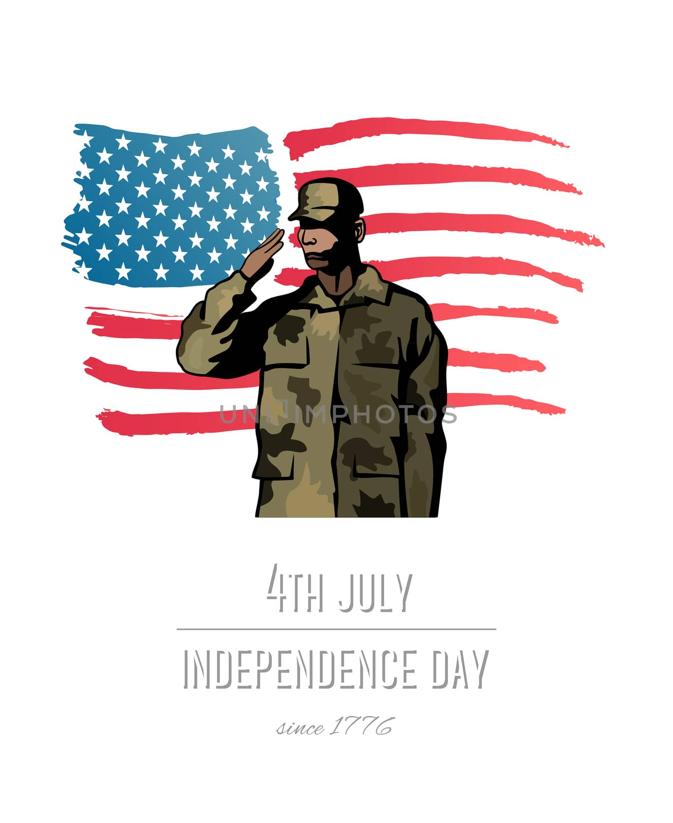 Digitally generated Independence day concept vector