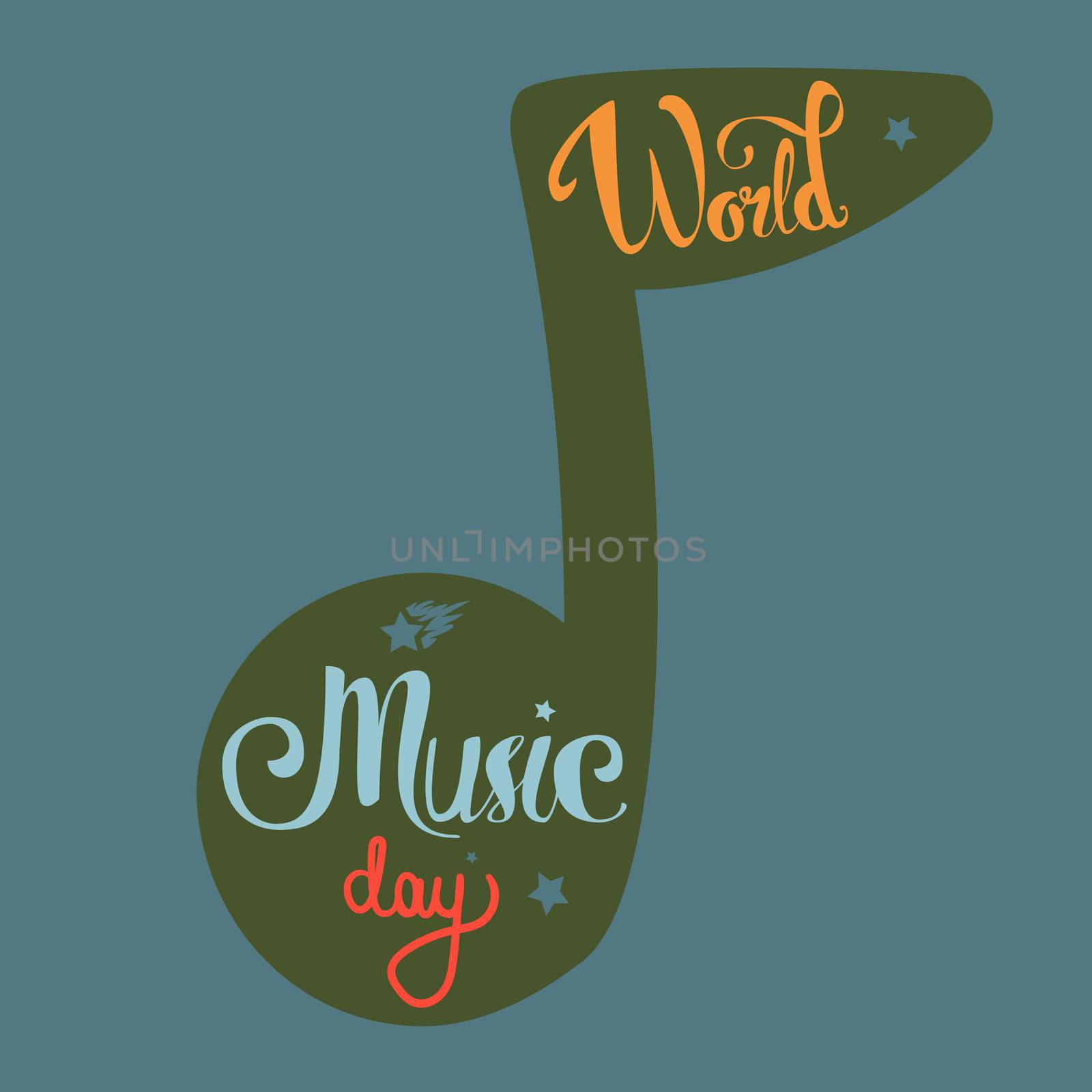 Vintage World Music Day Lettering for Banner and Badge. Sticker, Poster, Card Design Template. Vector