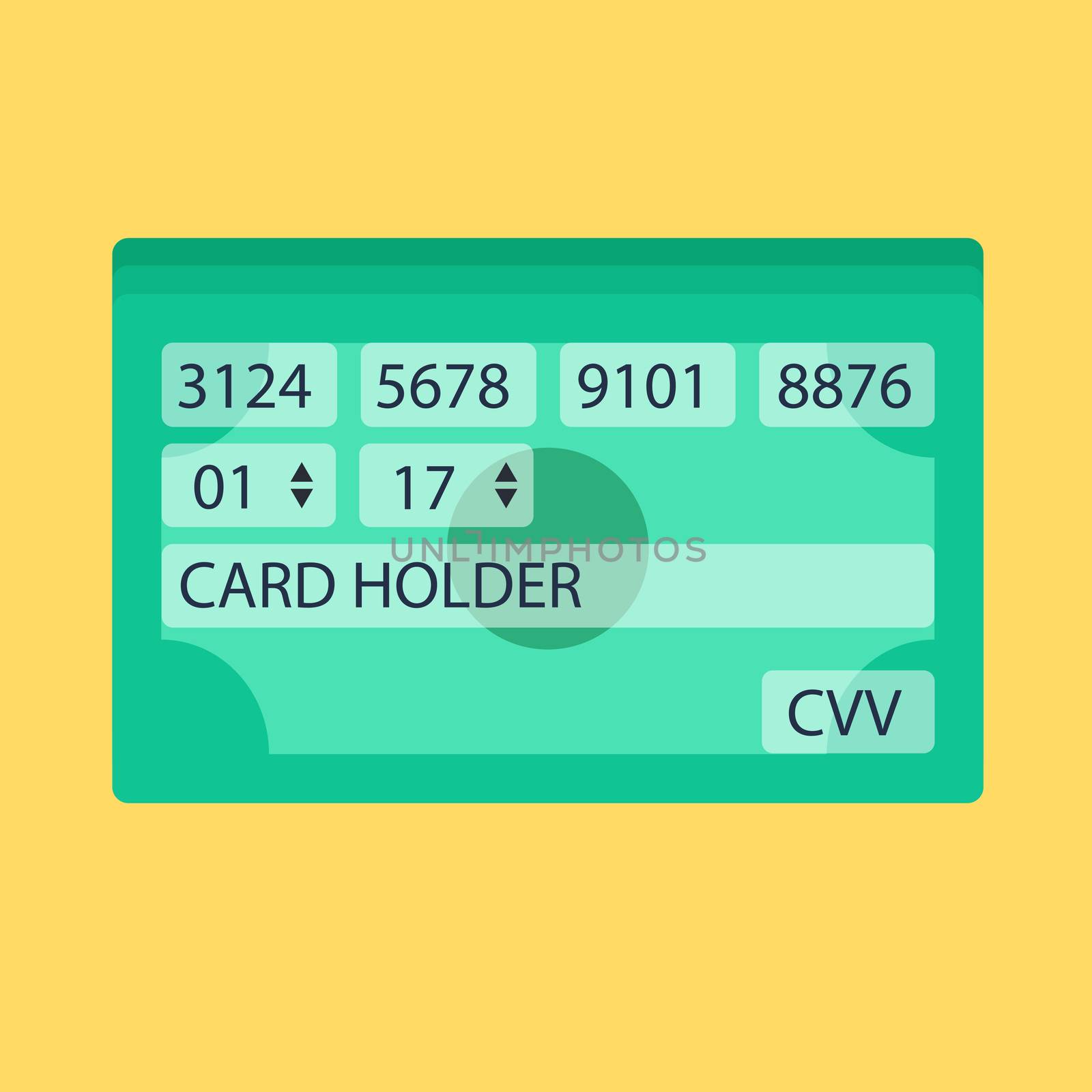 Web Template, Web Elements for site form of online shopping and enter card data in view banknote. Vector