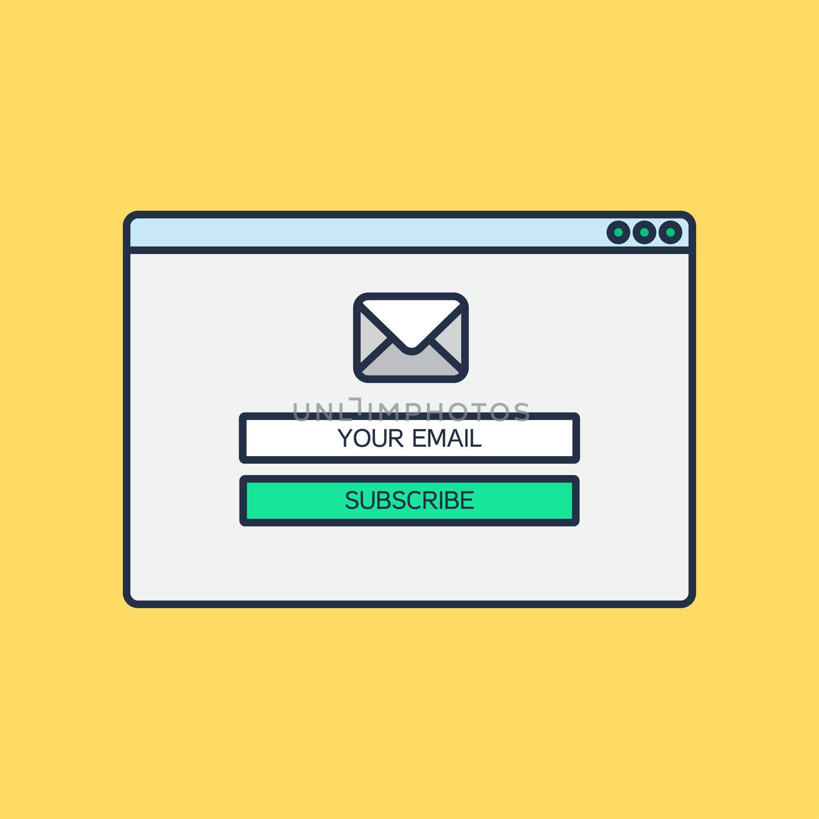 Web Template, Web Elements for site form of email subscribe, newsletter. Vector