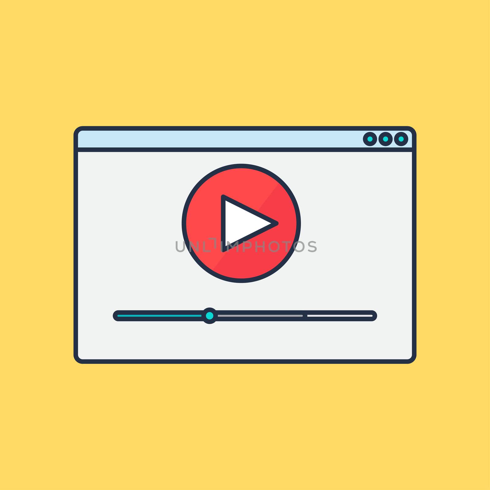 Web Template, Web Elements for site form of watching online video. Vector