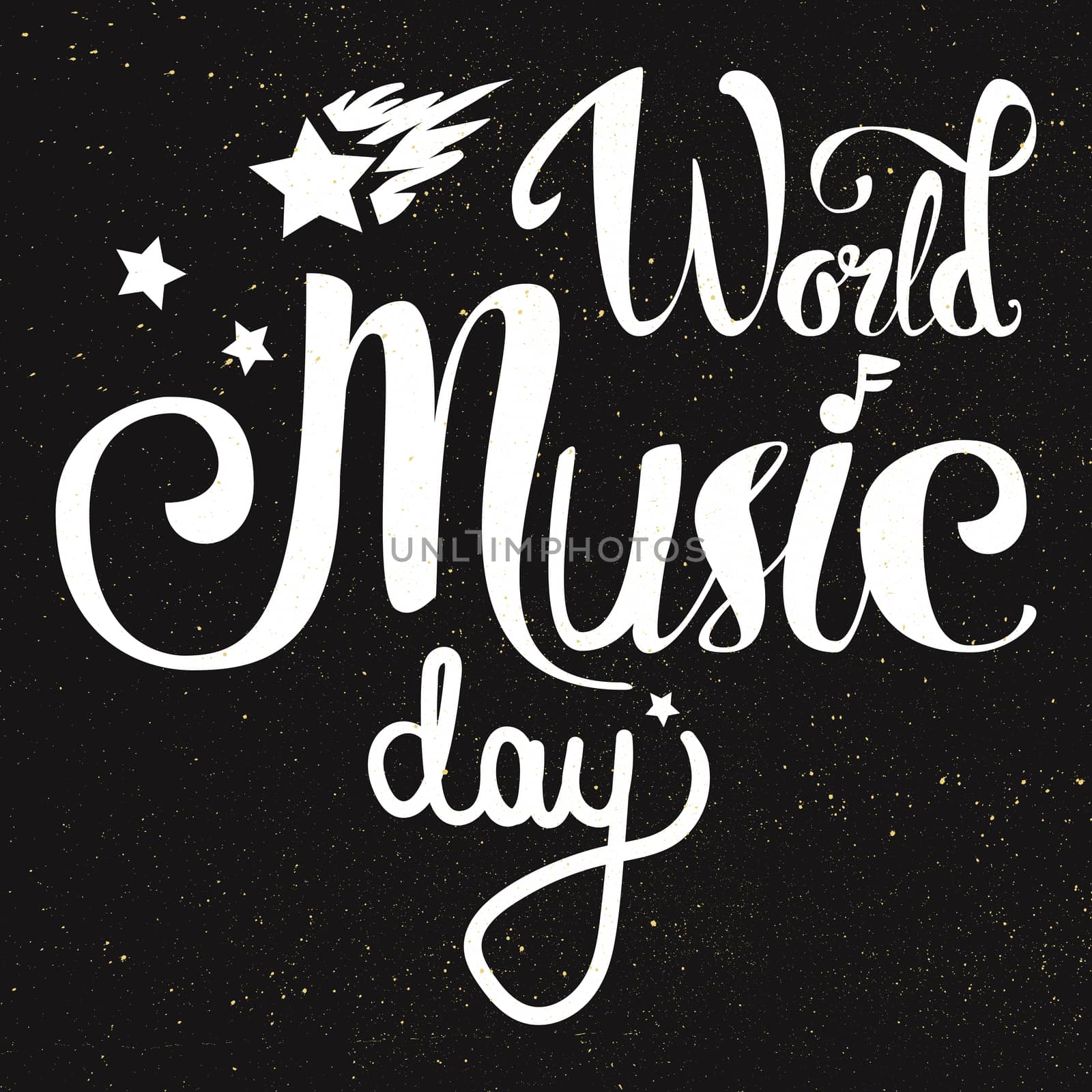 Vintage World Music Day Lettering for Banner and Badge. Sticker, Poster, Card Design Template. Vector