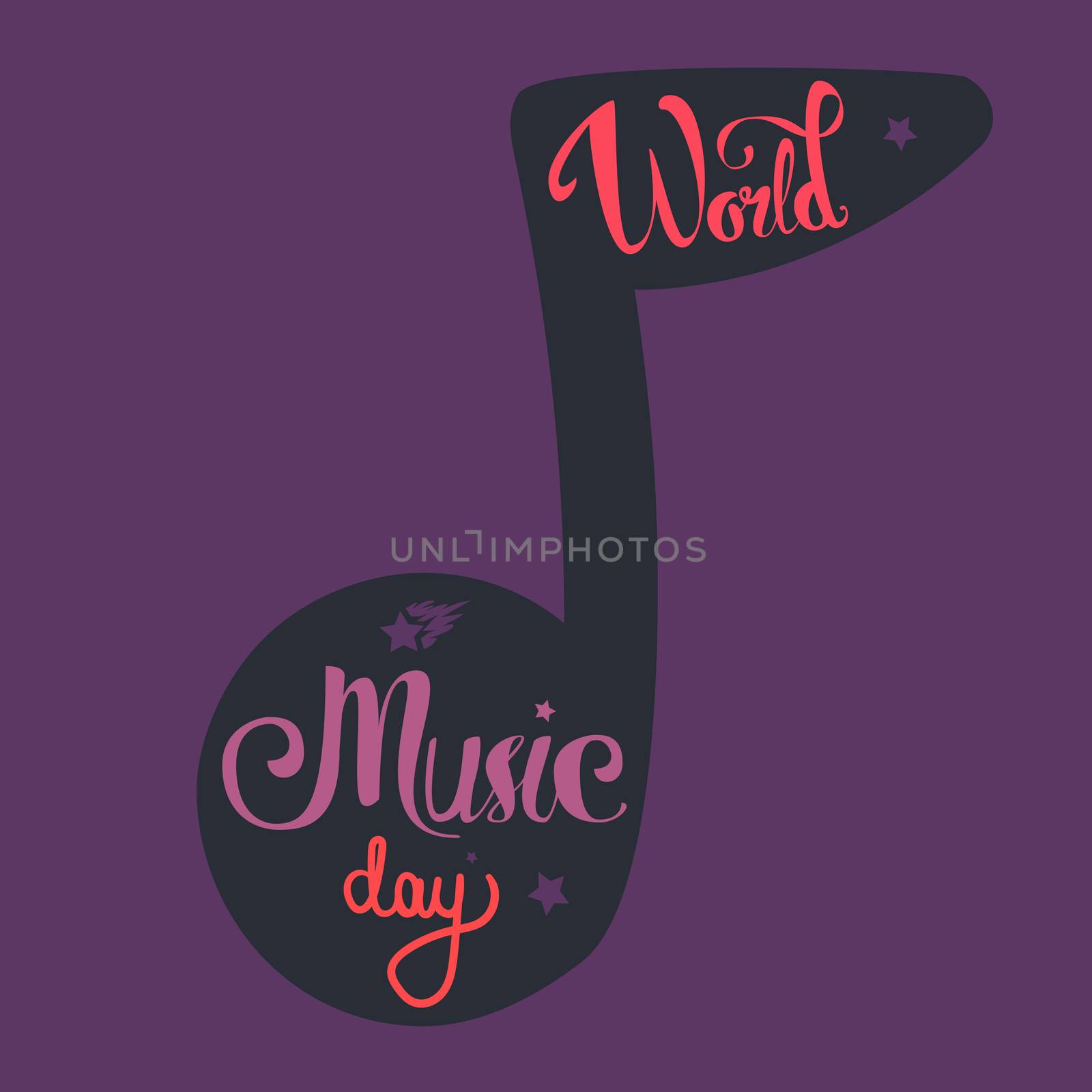 Vintage World Music Day Lettering for Banner and Badge. Sticker, Poster, Card Design Template. Vector