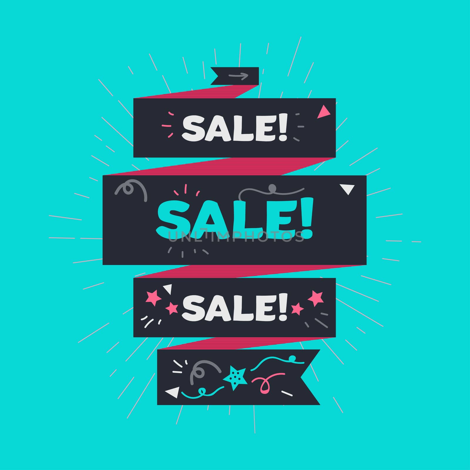 Stylish Retro Advertising Sale Banner for Shop, Market and Store. vintage discount offer design element for print, flyer, sticker, poster, advertise, marketing. Vector