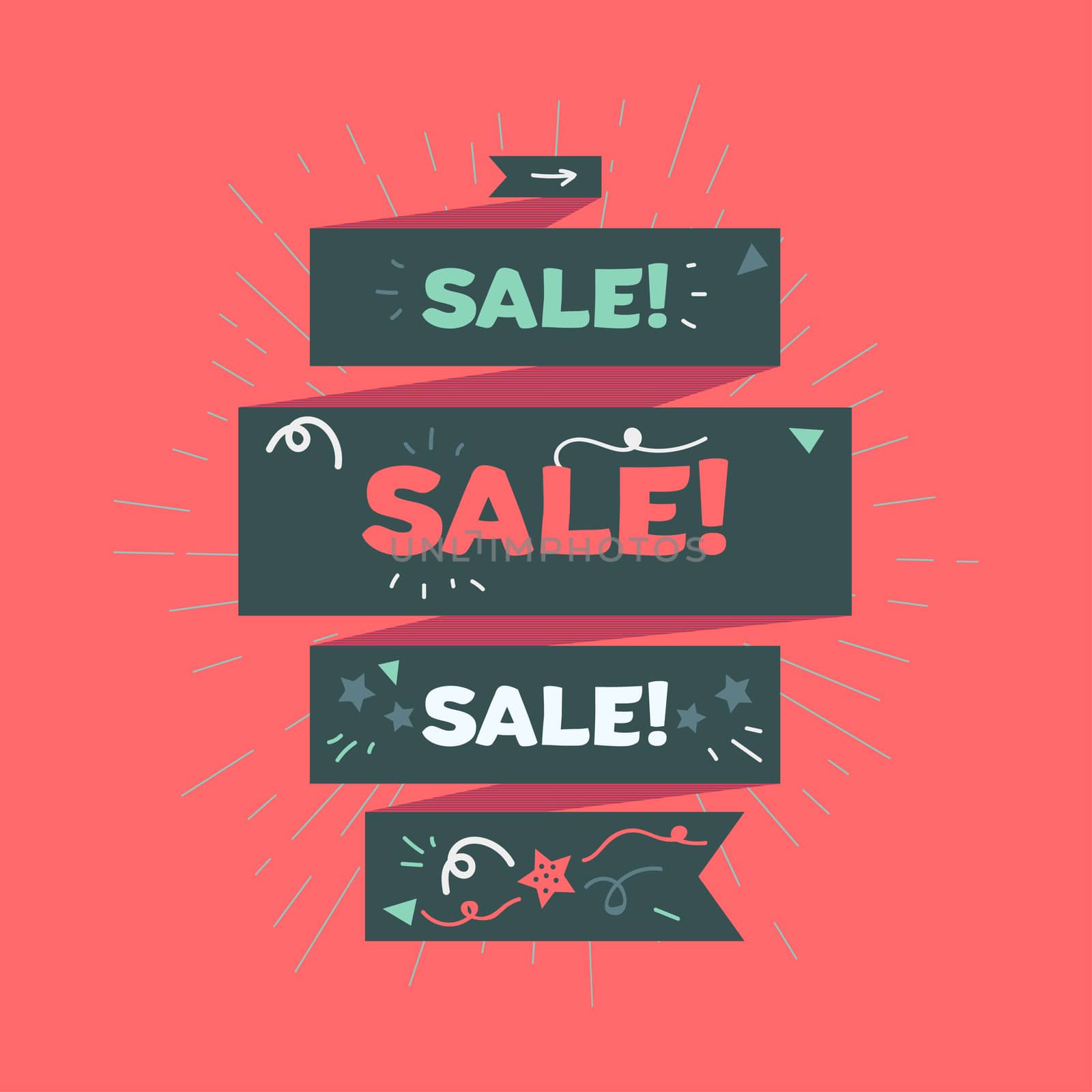 Stylish Retro Advertising Sale Banner for Shop, Market and Store. vintage discount offer design element for print, flyer, sticker, poster, advertise, marketing. Vector