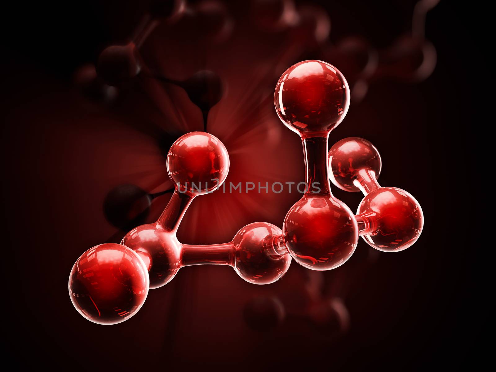 3d illustration of molecule model. Science or medical background with molecules. by tussik