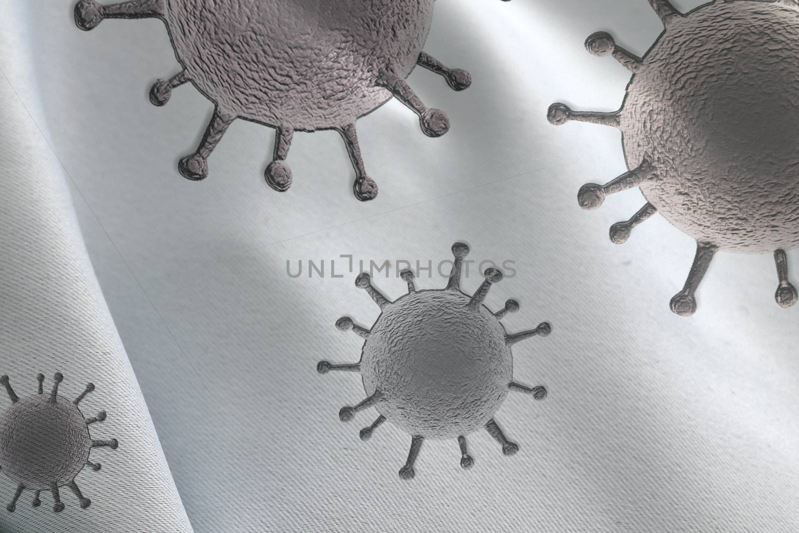 Folded textile and fabric textures with some virus fossil visualization
