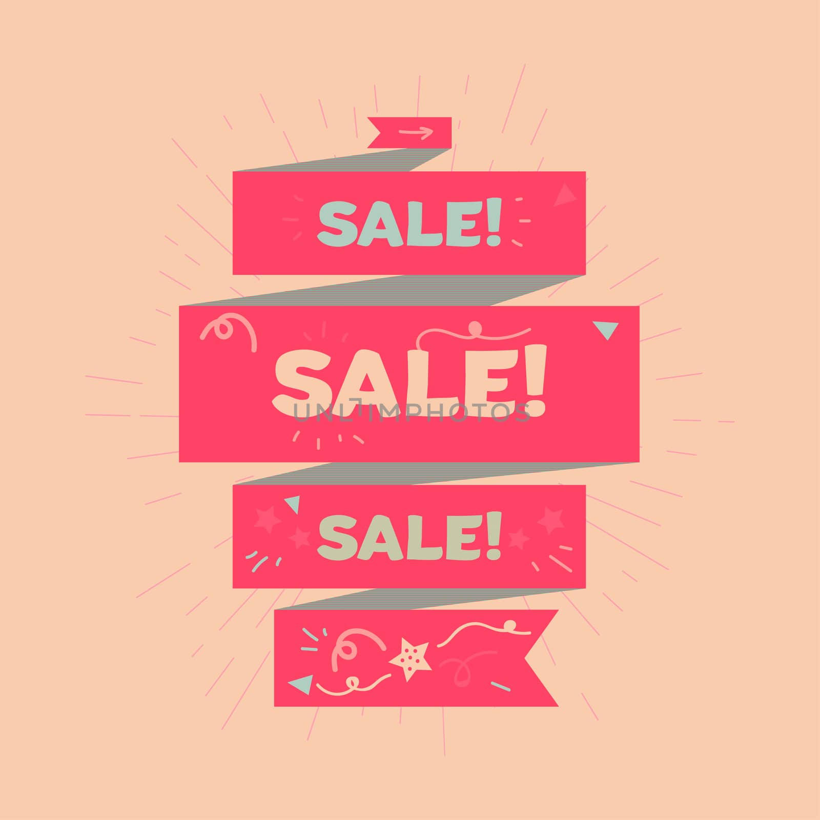 Stylish Retro Advertising Sale Banner for Shop, Market and Store. vintage discount offer design element for print, flyer, sticker, poster, advertise, marketing. Vector