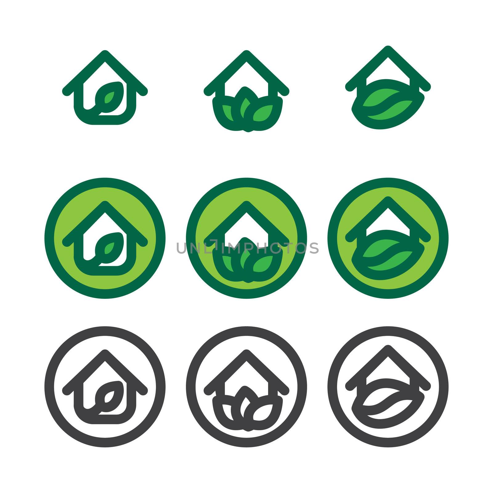 Eco House Templates Set. Ecology symbol. Nature logotype. Green logo. Vector