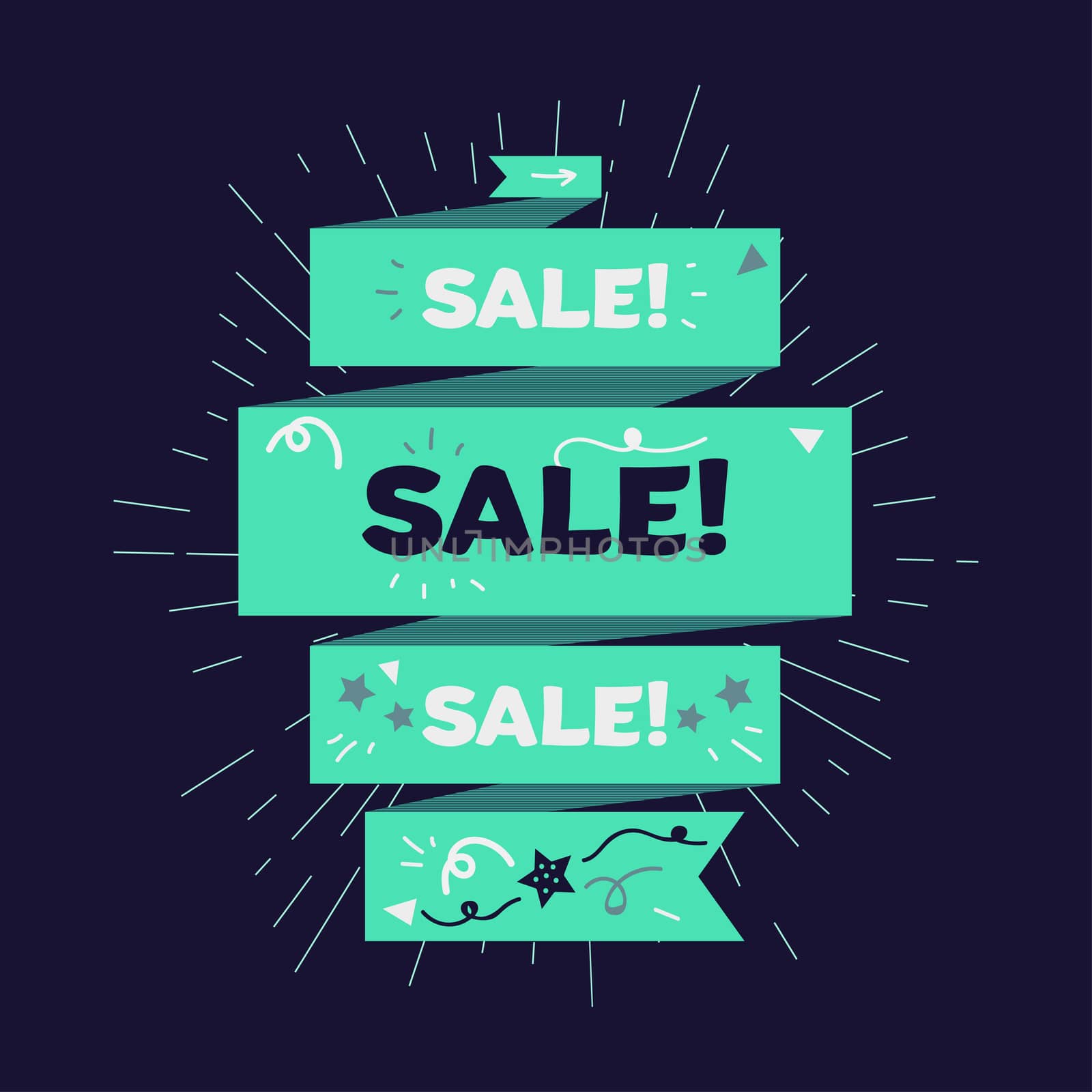 Stylish Retro Advertising Sale Banner for Shop, Market and Store. vintage discount offer design element for print, flyer, sticker, poster, advertise, marketing. Vector