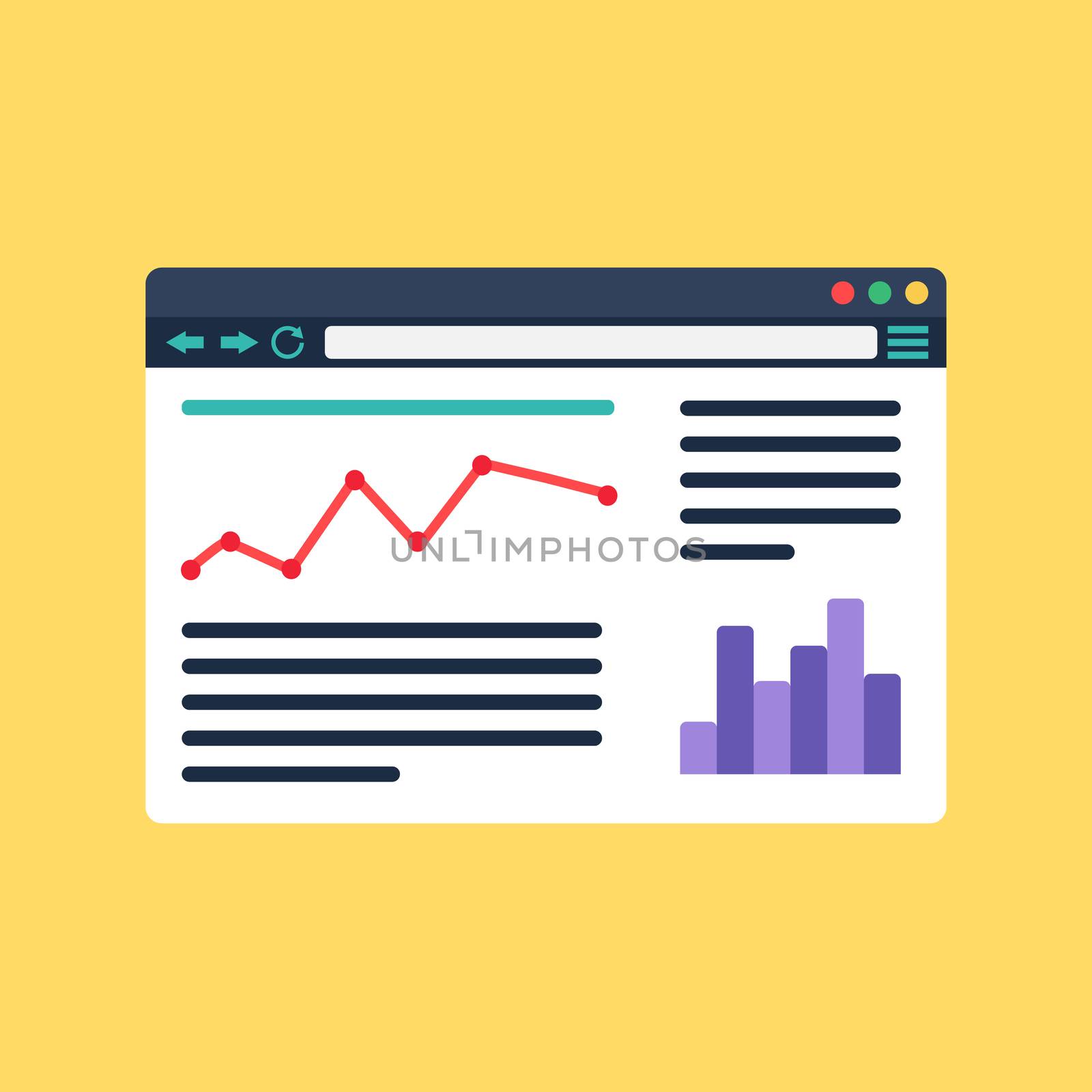 Web Template, Web Elements for site of blog and infographics. Vector