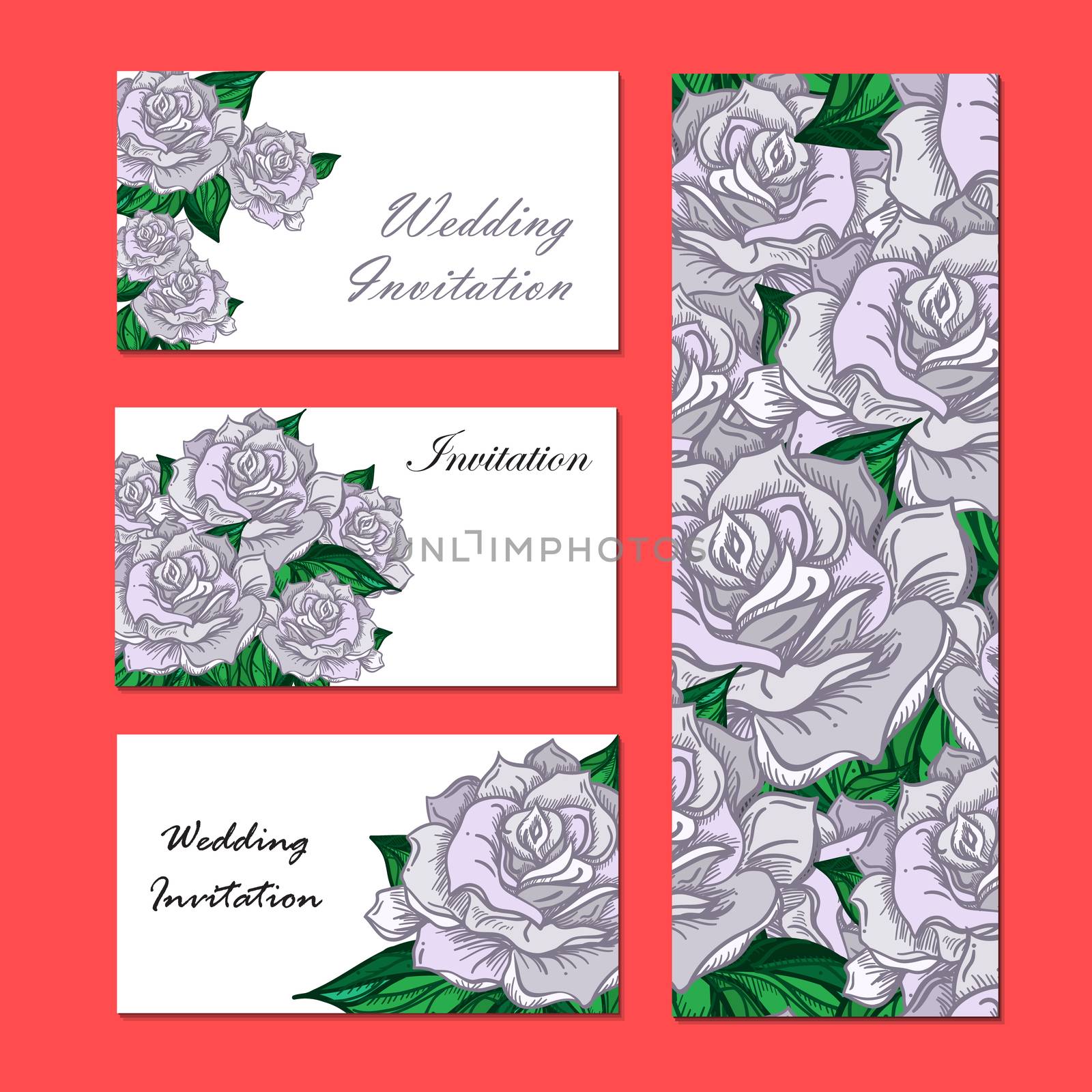 Hand Drawn Wedding Rose Invitation by barsrsind