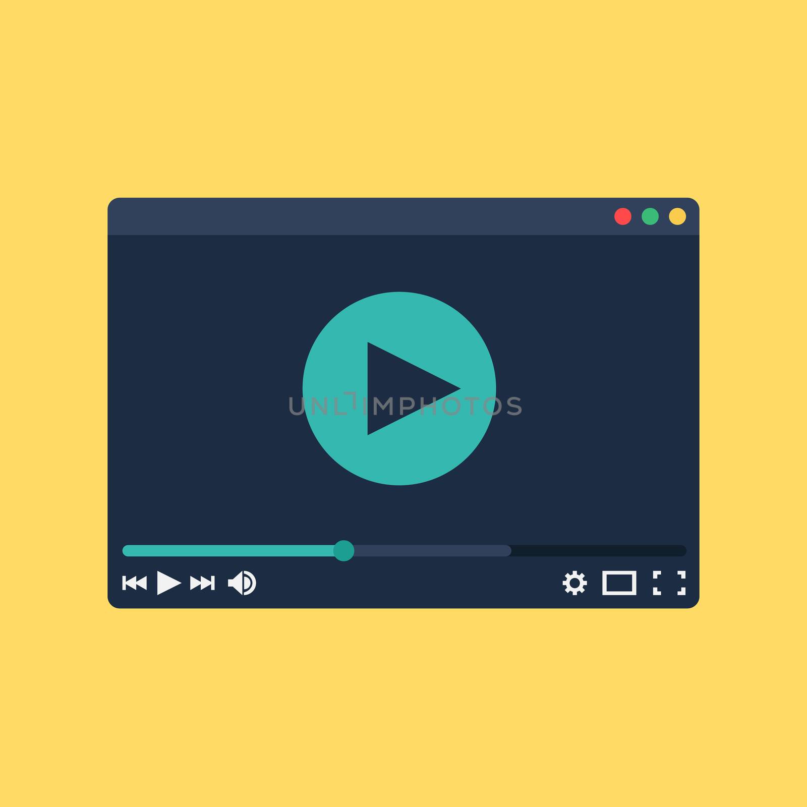 Web Template, Web Elements for site form of watching online video. Vector