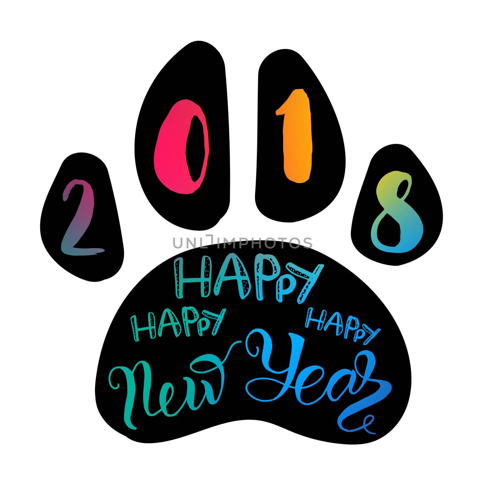 Happy New 2018 Year Lettering by barsrsind