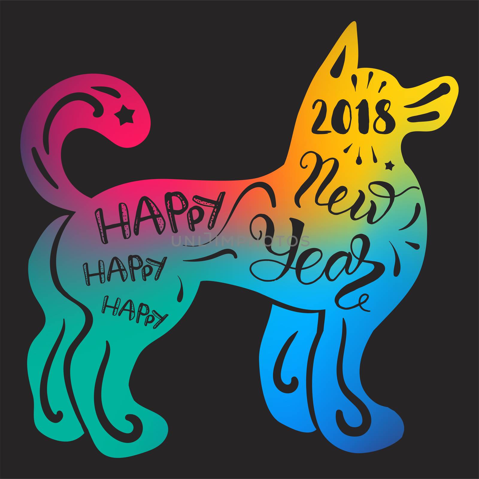 Happy New 2018 Year Lettering by barsrsind