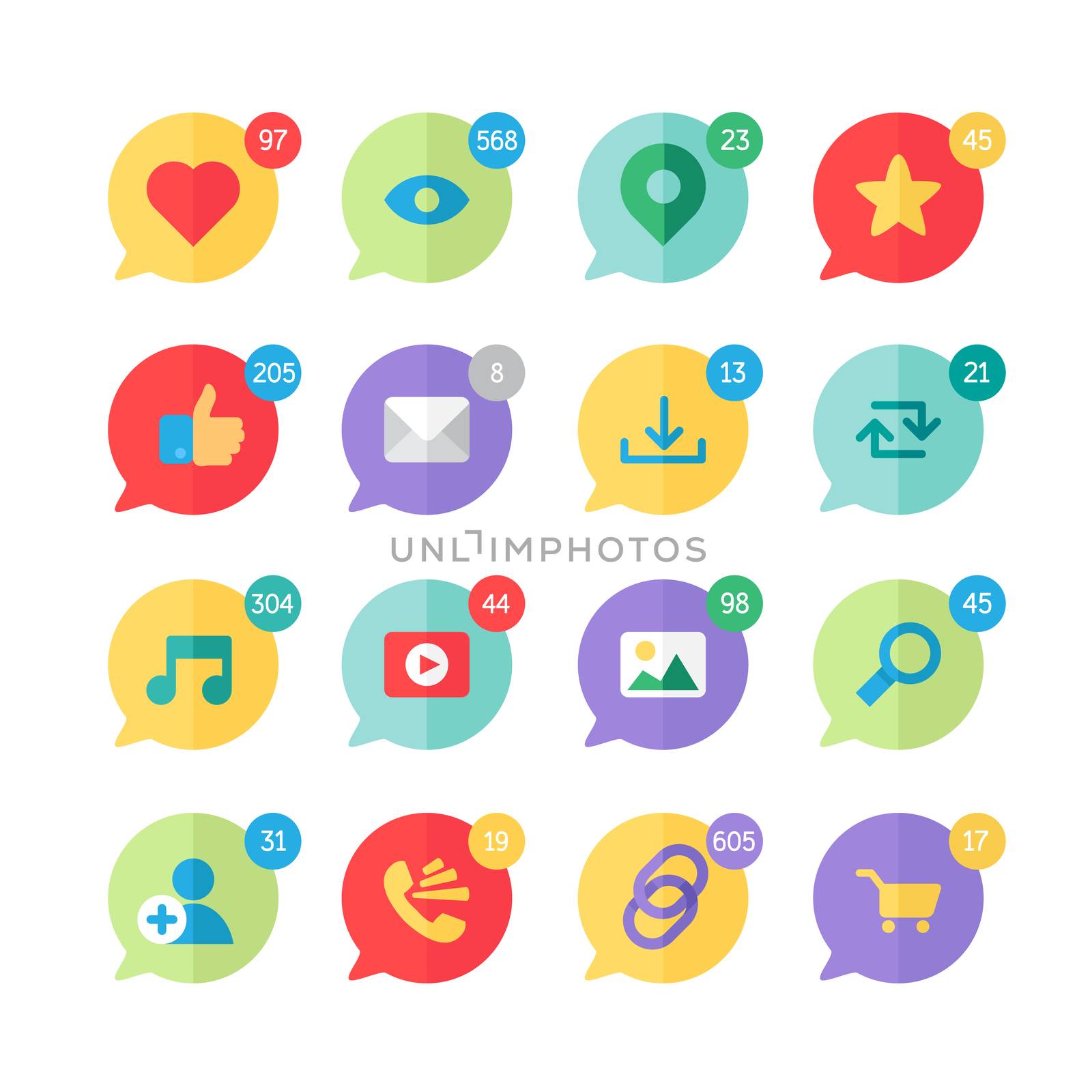 Web Virtual Socail Network Icons by barsrsind