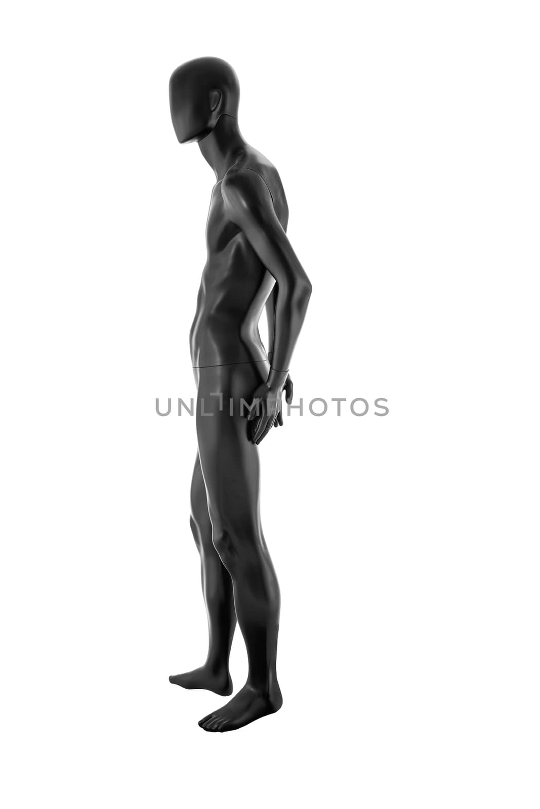 Gloss color mannequin male isolated on white background