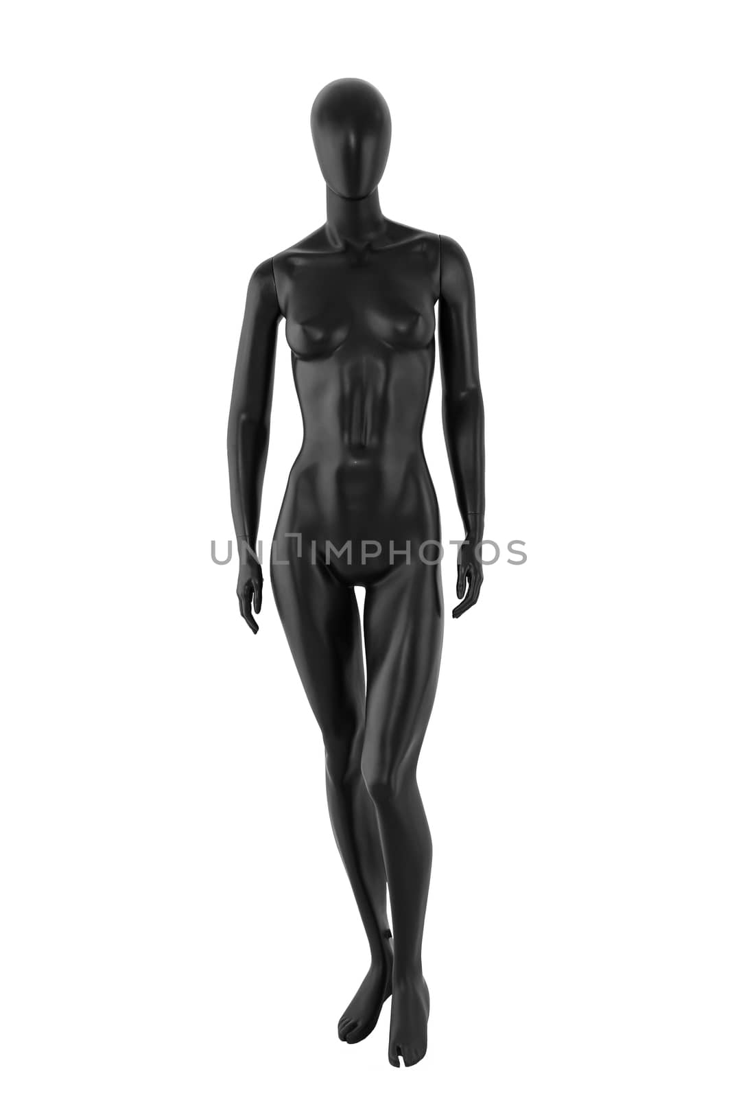 Gloss color mannequin woman isolated on white background