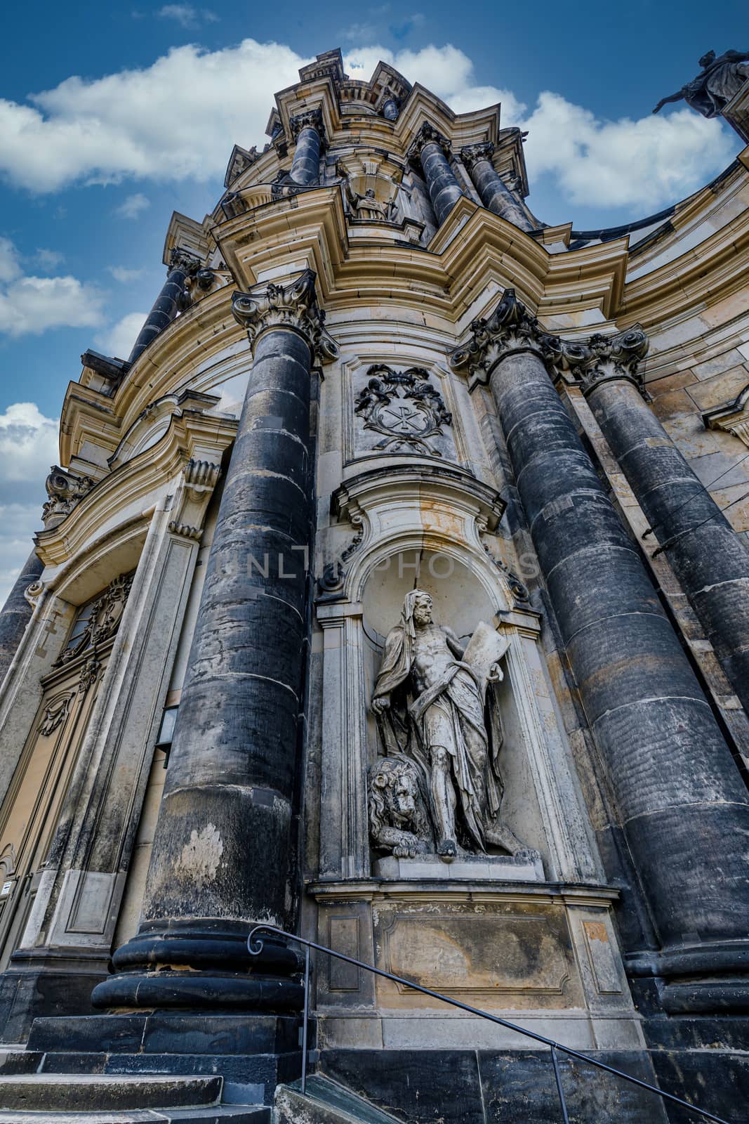 Statues of the Dresden Cathedral, or the Cathedral of the Holy Trinity Katholische Hofkirche. by seka33