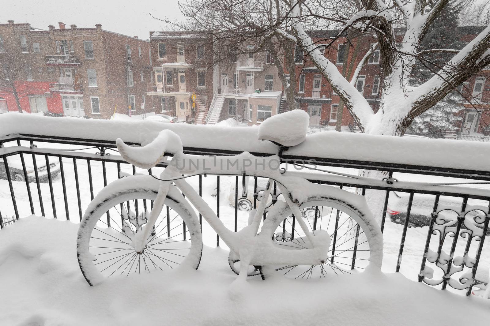 Bike covered with fresh snow by mbruxelle